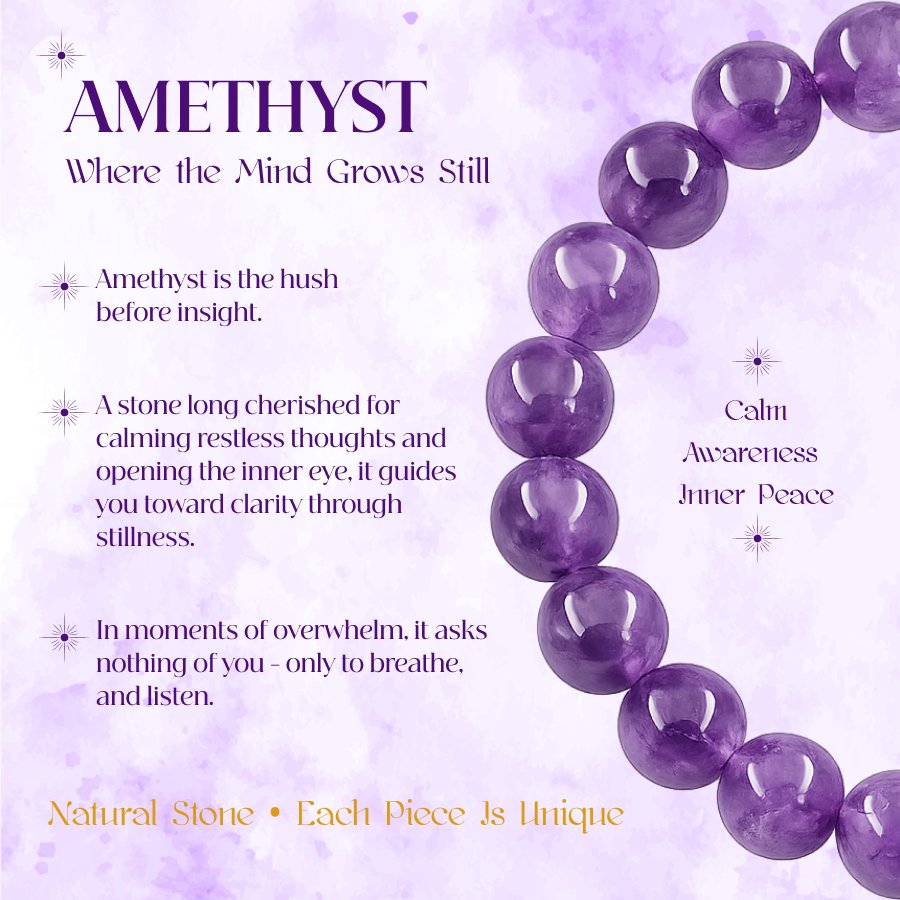 Love & Calm Duo: Rose Quartz + Amethyst Bracelet, view 4