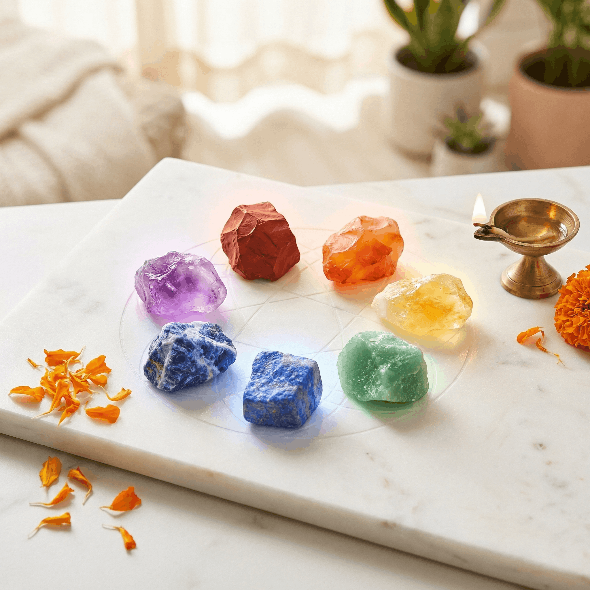 Seven Chakra Stones - Raw Set