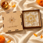 Shiv Shakti sphatik yantra in the open SunSutra wooden gift box
